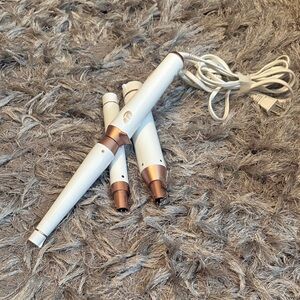 T3 Luxe White and Copper Curling Iron Trio